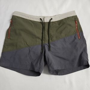 NWOT Orlebar Brown swim trunks standard panelled 36 olive/fossil color